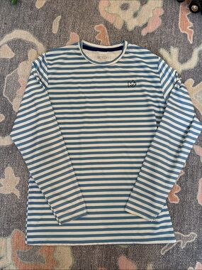 PRODOH Kids Long-Sleeve Blue & White Stripe Rashguard